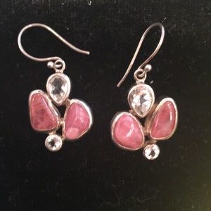 Sterling Silver Rhodochrosite Earrings